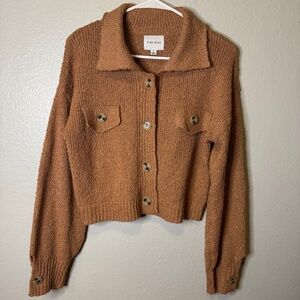Pink Rose Oversized Cropped Cardigan size small